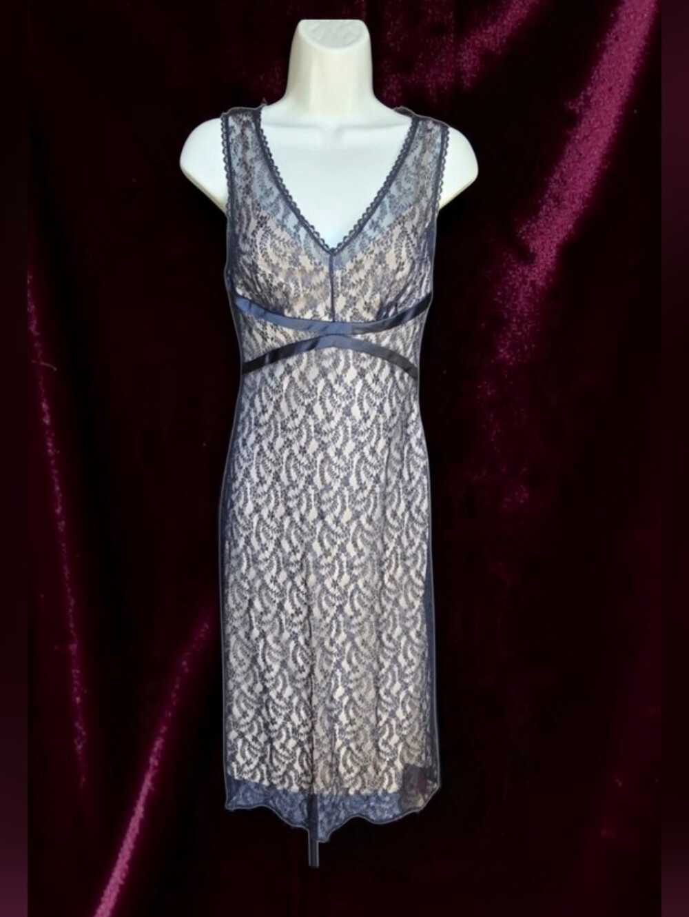 Express Black Sheer Lace Midi Dress | Y2K Coquette Goth Whimsigoth